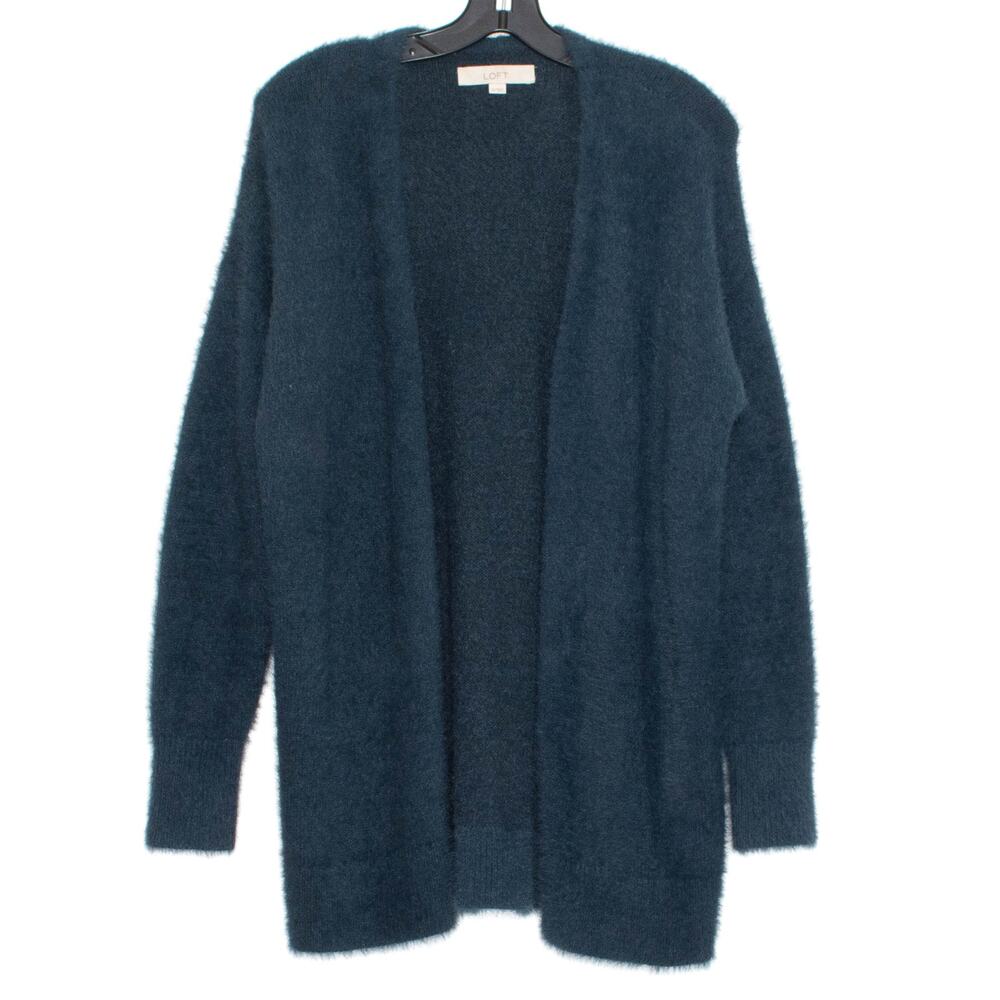 Loft Fuzzy Open Front Longline Cardigan Soft Cozy Quiet Luxury Old Money Size XS